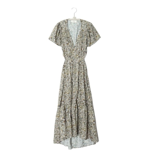 XiRENA- NWT Gabrielle Ivory Floral Midi Cut Out Dress Sz M - Picture 1 of 11